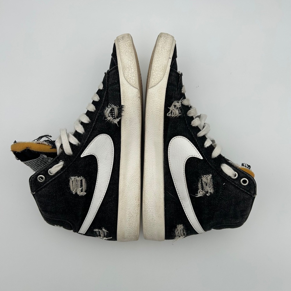 Nike Blazer Mid 77 PRM Cleveland Rocks Denim Flame Swoosh DQ7635-001 Mens 8.5 - Picture 3 of 9